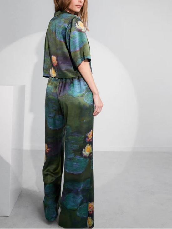 lunya Other - lunya lacmaGreen Waterlily-Print Wide-Leg Pajama Pant Washable Silk High Rise